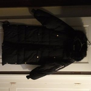 Black winter coat.